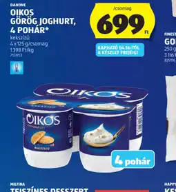 ALDI DANONE OIKOS GÖRÖG JOGHURT, 4 POHÁR ajánlat