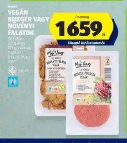 ALDI MyVay VEGÁN BURGER VAGY NÖVÉNYI FALATOK ajánlat