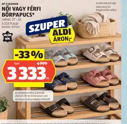 ALDI UP 2 FASHION BŐRPAPUCS ajánlat