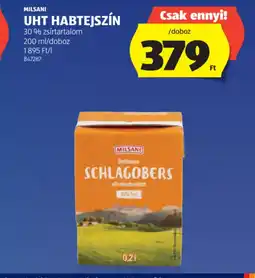 ALDI MILSANI UHT HABTEJSZÍN ajánlat