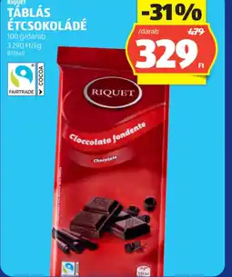 ALDI RIQUET TÁBLÁS ÉTCSOKOLÁDÉ ajánlat