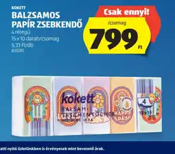 ALDI KOKETT BALZSAMOS ZSEBKENDŐ ajánlat