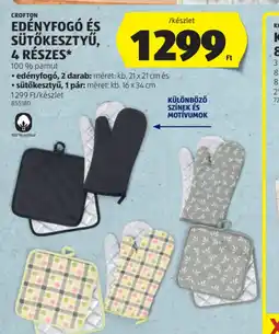 ALDI CROFTON EDÉNYFOG ÉS SÜTŐKESZTYŰ, 4 RÉSZES ajánlat