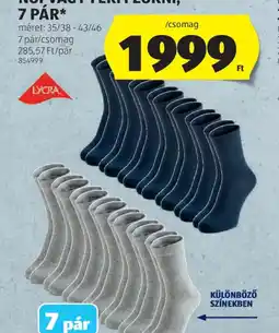 ALDI UP 2 FASHION NŐI VAGY FÉRFI ZOKNI ajánlat