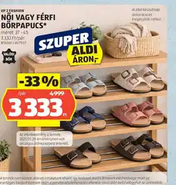 ALDI UP 2 FASHION NŐI VAGY FÉRFI BŐRPAPUCS ajánlat