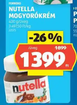 ALDI Nutella mogyorókrém ajánlat