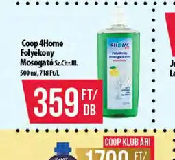 Coop Coop4Home Folyékony Mosogat ajánlat