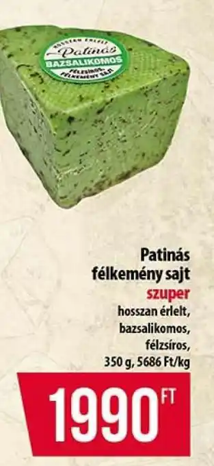 Patinás félkemény sajt