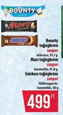 Coop Bounty, Mars, Snickers Ice Cream ajánlat