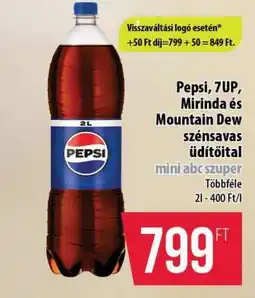 Coop Pepsi, 7UP, Mirinda és Mountain Dew szénsavas üdítőital ajánlat