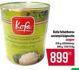 Coop Kofa fehérboros savanyú káposzta ajánlat