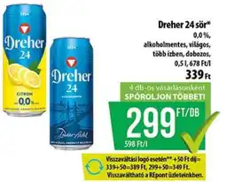 Coop Dreher 24 sör ajánlat