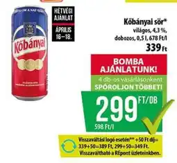 Coop Kőbányai Sör ajánlat