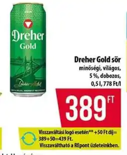 Coop Dreher Gold sör ajánlat