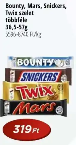 Real Bounty, Mars, Snickers, Twix szelet ajánlat