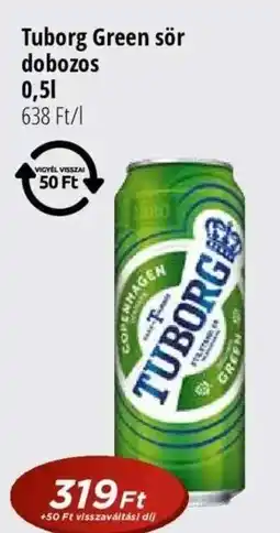 Real Tuborg Green sör dobozos ajánlat