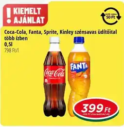 Real Coca-Cola, Fanta, Sprite, Kinley szénsavas üdítőital több ízben ajánlat
