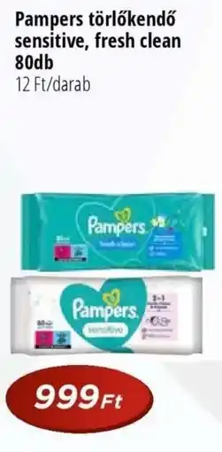 Real Pampers törlőkendő sensitive, fresh clean ajánlat