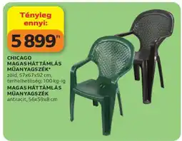 Auchan CHICAGO MAGAS HÁTTÁMLÁS MŰANYAGSZÉK ajánlat