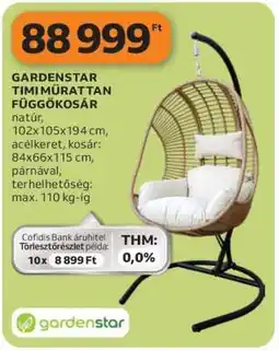 Auchan GARDENSTAR TIMI MŰRATTAN FÜGGŐKOSÁR ajánlat