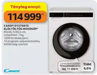 CANDY EY27SB7S ELŐLTÖLTŐS MOSÓGÉP