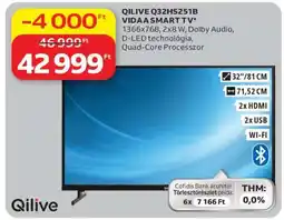 Auchan QILIVE Q32HS251B VIDAA SMART TV ajánlat