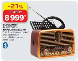 Auchan BLOW AM/FM Bluetooth Napelemes Rádió ajánlat