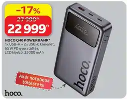 Auchan HOCO Q40 POWERBANK ajánlat