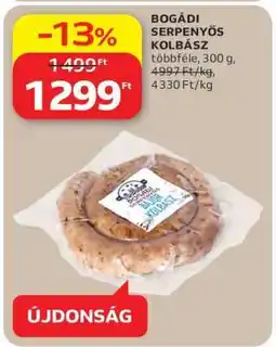 Auchan BOGÁDI SERPENYŐS KOLBÁSZ ajánlat