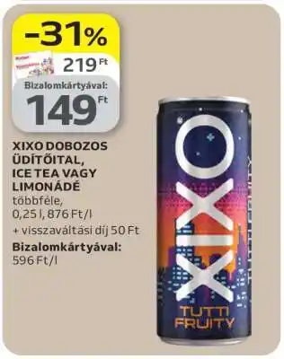 Auchan XIXO DOBOZOS ÜDÍTŐITAL, ICE TEA VAGY LIMONÁDÉ ajánlat