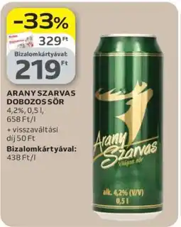 Auchan Arany Szarvas Dobozos Sör ajánlat