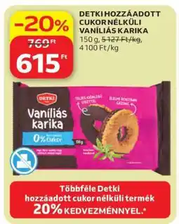 Auchan DETKI HOZZÁADOTT CUKOR NÉLKÜLI VANÍLIÁS KARIKA ajánlat