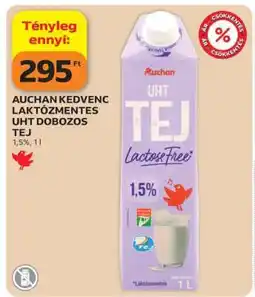 Auchan Auchan Kedvenc Laktózmentes UHT Dobozos Tej ajánlat