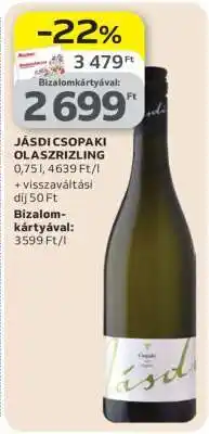 Auchan Jásdi Csopaki Olaszrizling ajánlat
