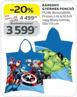 Auchan Bársony gyermek poncsó ajánlat