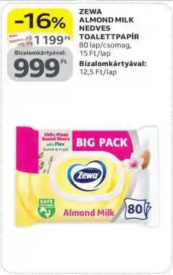 Auchan ZEWA ALMOND MILK NEDVES TOALETTPAPÍR ajánlat
