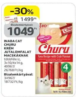 Auchan INABA CAT CHURU KRÉM JUTALOMFALAT MACSKÁKNAK ajánlat
