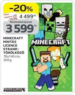 Auchan MINECRAFT MINTÁS LICENCE STRANDTÖRÖLKÖZŐ ajánlat