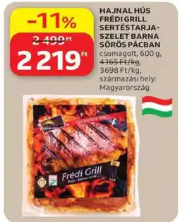 Auchan HAJNAL HÚS FRÉDI GRILL SERTÉSTARJA-SZELET BARNA SÖRÖS PÁCBAN ajánlat