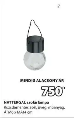 JYSK NATTERGAL szolárlámpa ajánlat