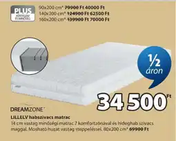JYSK DREAMZONE LILLELV habszivacs matrac ajánlat