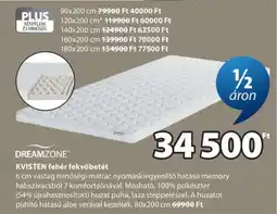 JYSK DREAMZONE KVISTEN fehér fekvőbetét ajánlat