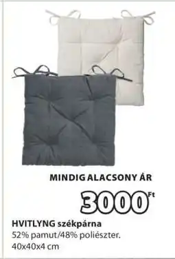 JYSK HVITLYNG székpárna ajánlat