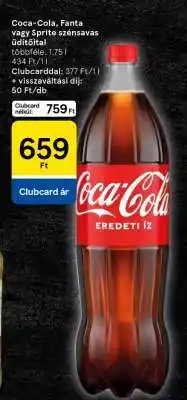 Tesco Coca-Cola, Fanta vagy Sprite szénsavas üdítőital ajánlat
