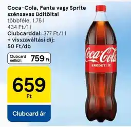 Tesco Coca-Cola, Fanta vagy Sprite szénsavas üdítőital ajánlat