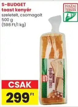 Spar Market S-BUDGET toast kenyér ajánlat