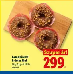Lidl Lotus biscoff krémes fánk ajánlat