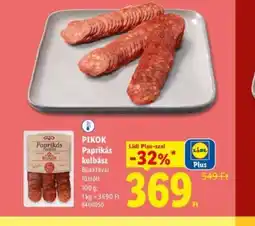 Lidl PIKOK Paprikás kolbász ajánlat