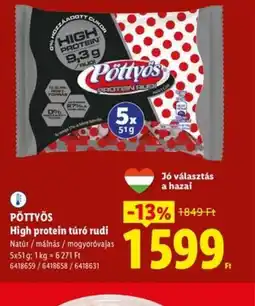 Lidl PÖTTYÖS High protein túr rudi ajánlat