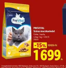 Lidl PreVital Száraz macskaeledel ajánlat
